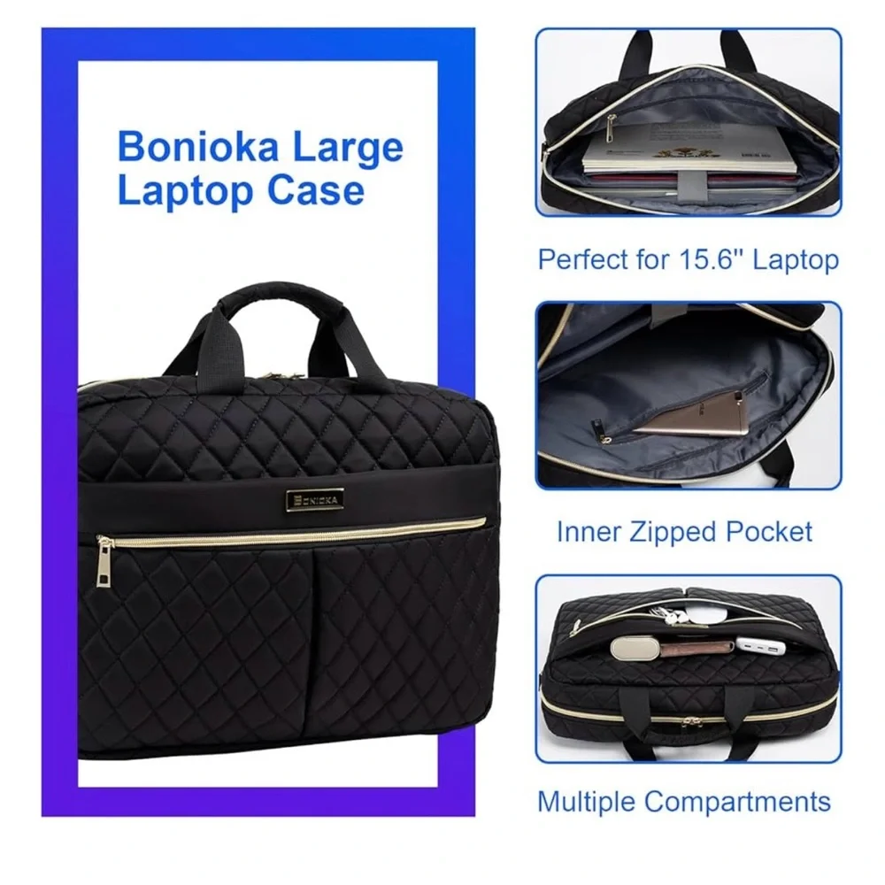 Bonilla Laptop Bag Briefcase for Women 15.6 inch,Laptop Case crossbody/Shoulder